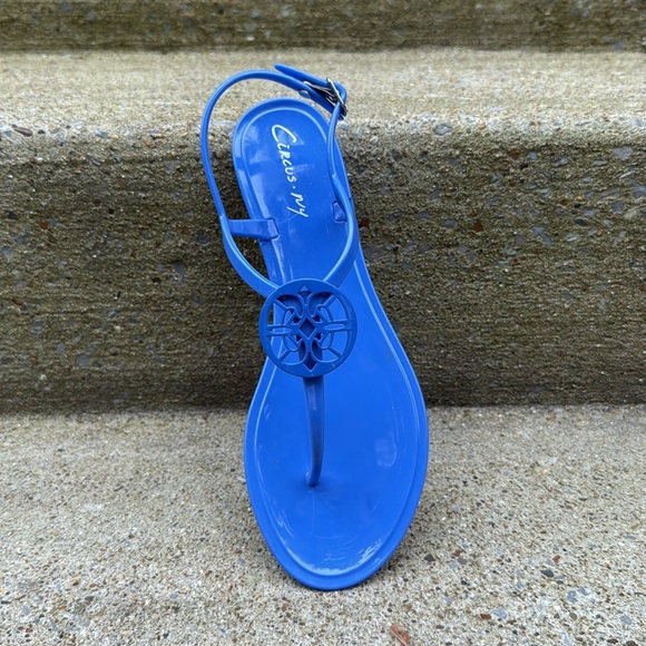 Circus by Sam Edelman Blue Mae Jelly Medallion Thong Sandals Size 8 - Picture 2 of 8